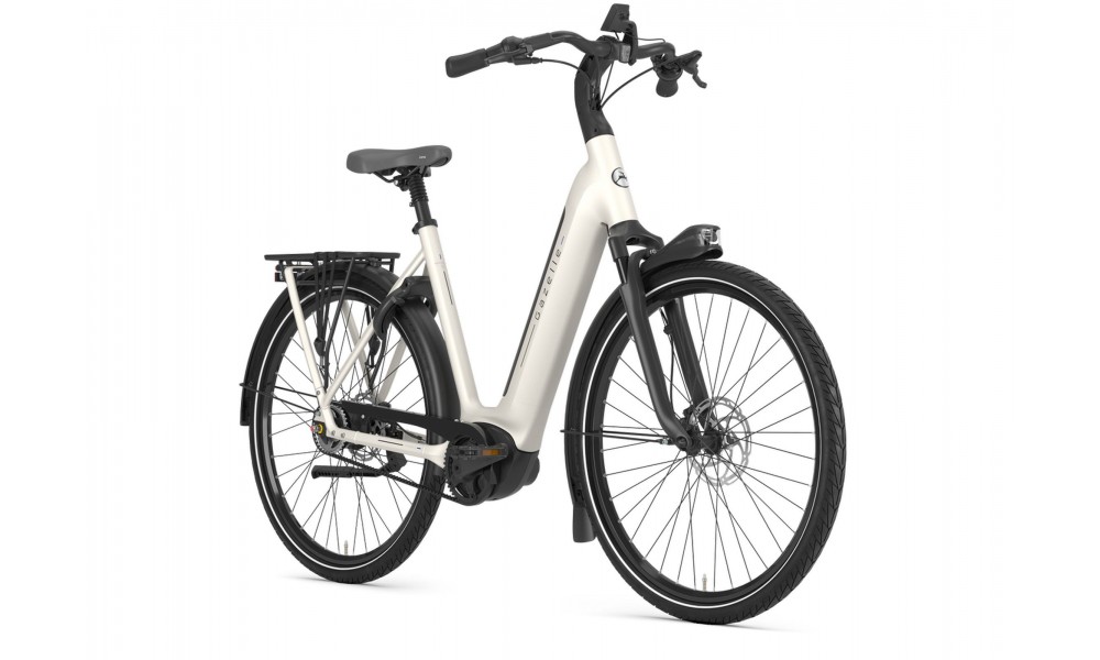 Rower miejski elektryczny Gazelle Grenoble 3.0 C5 - biały-ecru