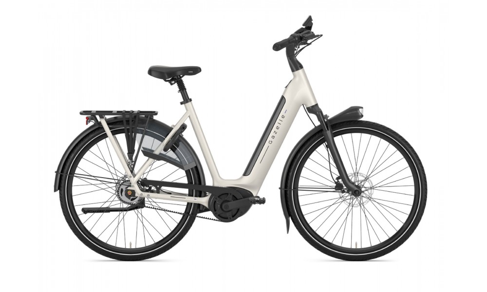 Rower miejski elektryczny Gazelle Grenoble 3.0 C5 - biały-ecru