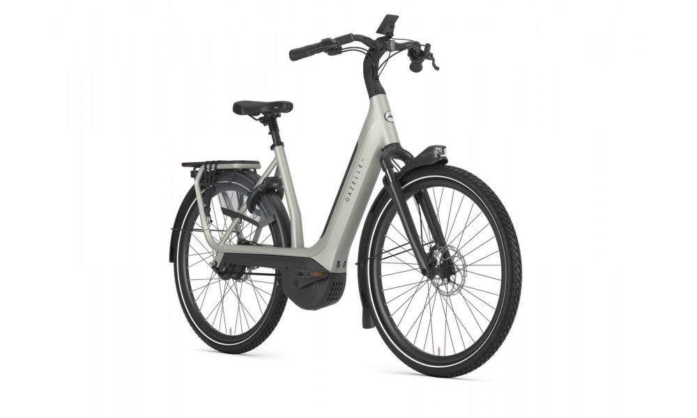 Rower miejski elektryczny Gazelle Avignon C380 SE - srebrny