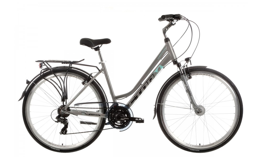 Rower trekkingowy Storm Marathon 2.0 Lady - srebrny-turkusowy