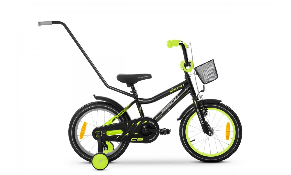 Rower dziecięcy Tabou Rocket CS 14 026 - czarno-limonkowy