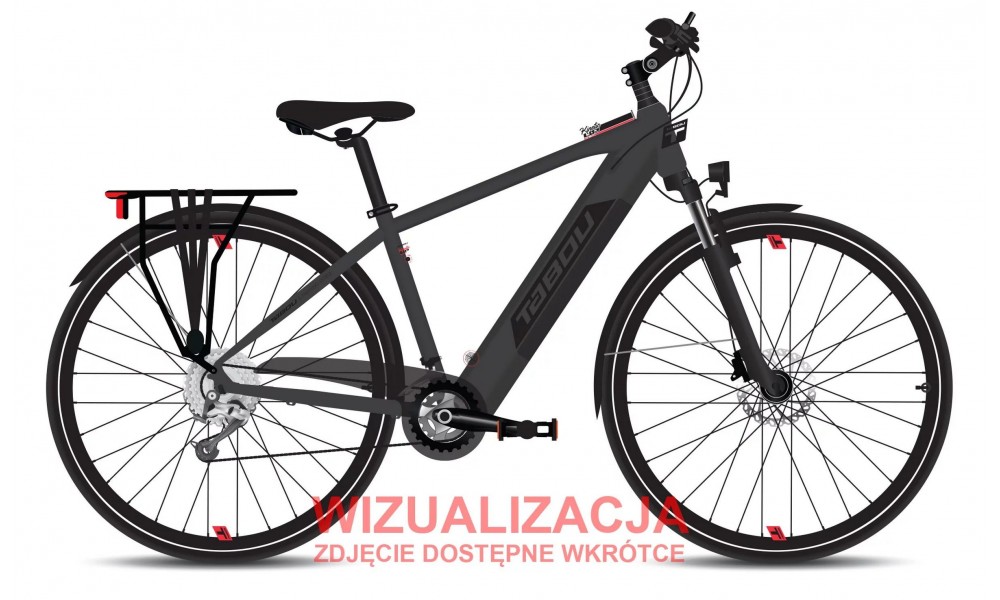 Rower trekkingowy elektryczny Tabou Kinetic UP Eco 1.0 026 - antracytowo-czerwony