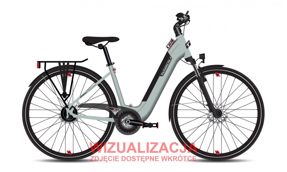 Rower trekkingowy elektryczny Tabou Mono UP 1.0 Eco Plus 26 026 - szaro-czarny