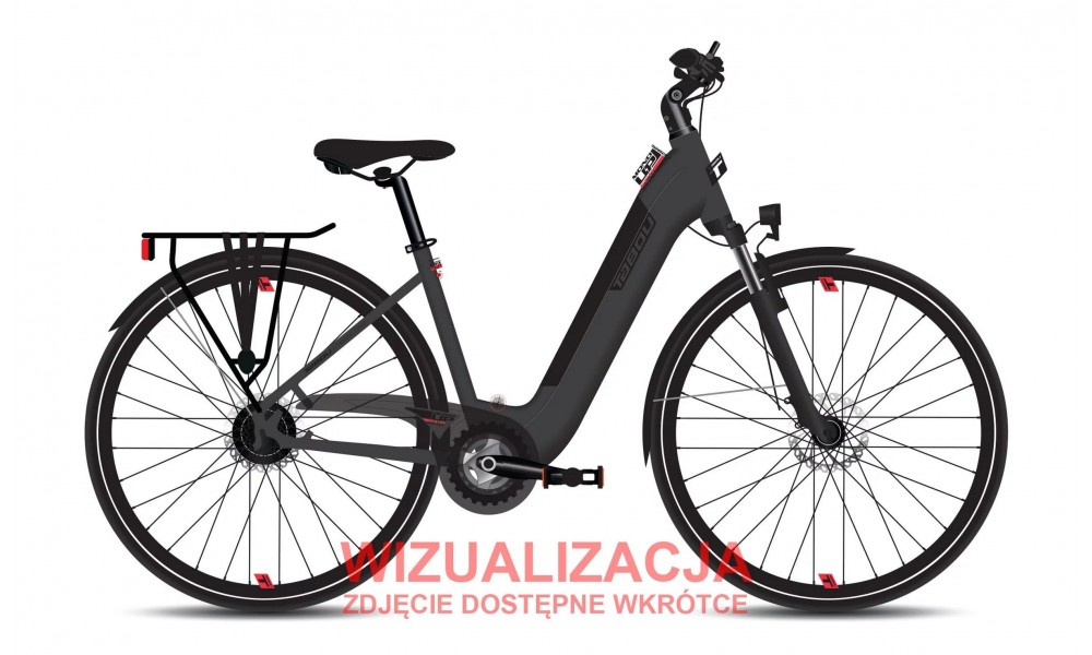 Rower trekkingowy elektryczny Tabou Mono UP 1.0 26 026 - szaro-czerwony