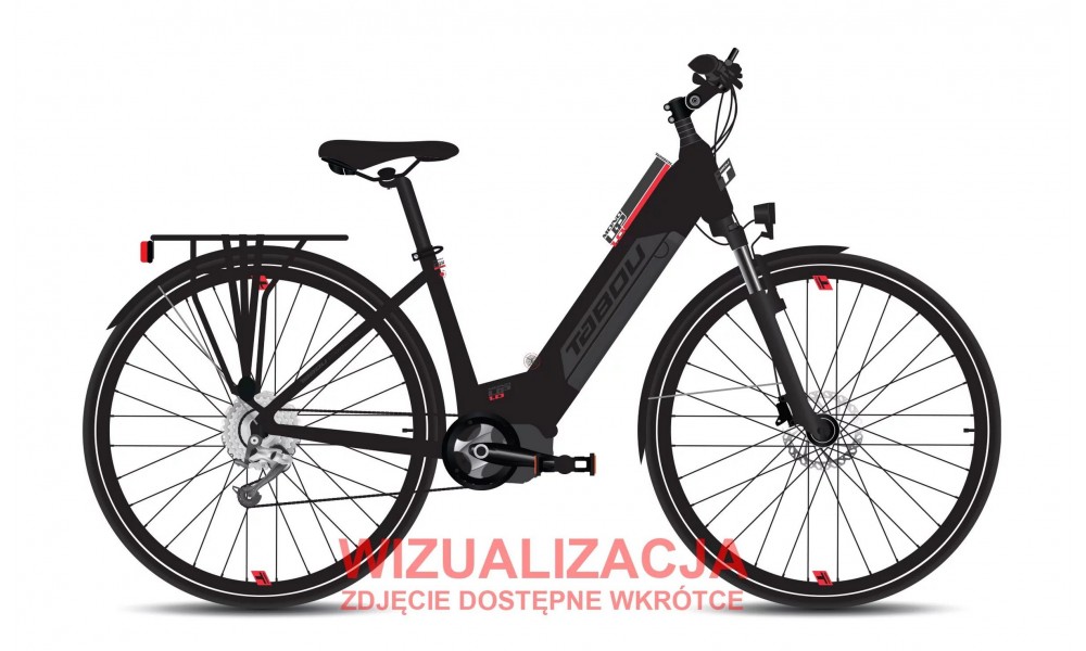 Rower trekkingowy elektryczny Tabou Mono UP 1.0 26 026 - czarno-czerwony