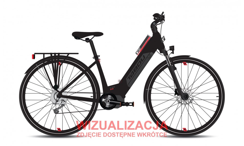 Rower trekkingowy elektryczny Tabou Mono UP 1.0 Plus 26 026 - czarno-czerwony