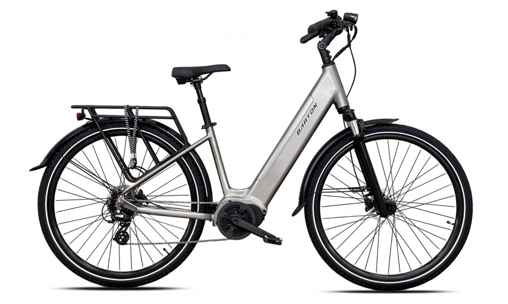 Rower miejski elektryczny Barton E-Smart Flow 026  - tytanowy