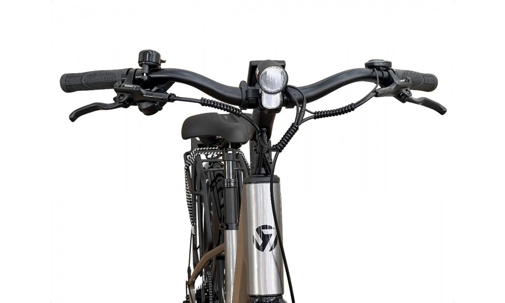 Rower miejski elektryczny Barton E-Smart Flow 026  - tytanowy