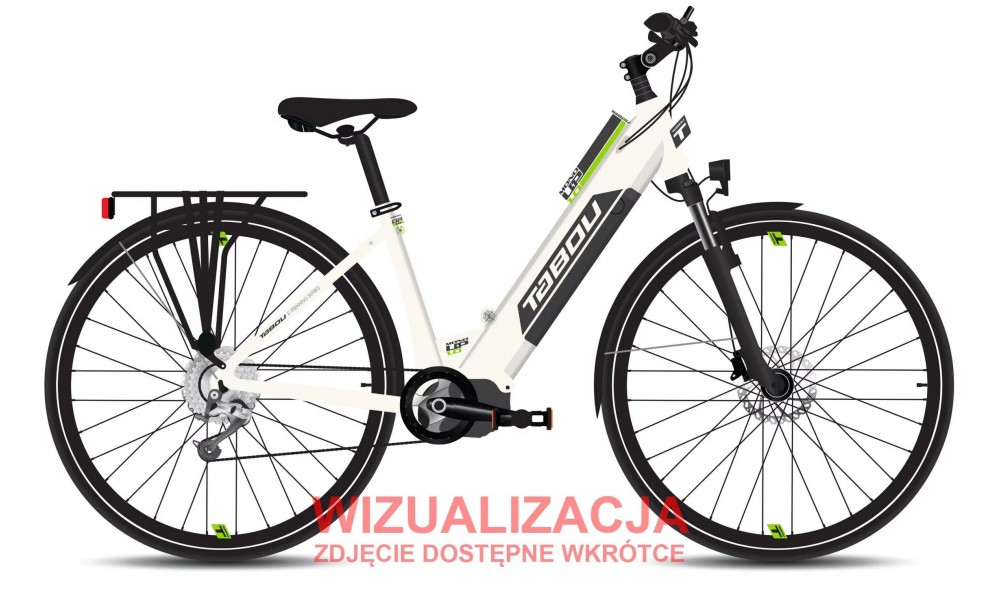 Rower trekkingowy elektryczny Tabou Mono UP 1.0 28 026 - biało-zielony