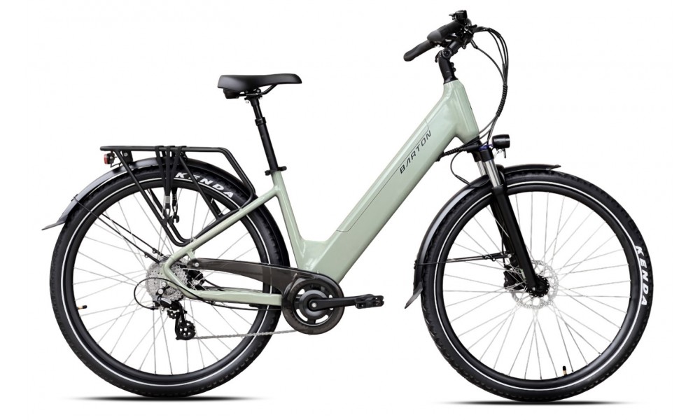 Rower miejski elektryczny Barton E-Smart 2.0 026 - oliwkowy