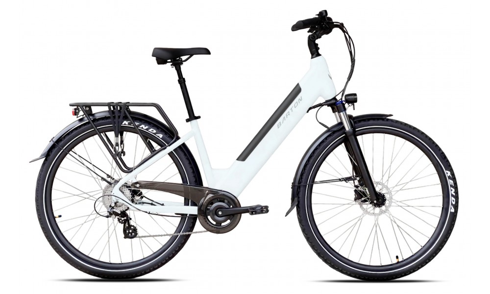Rower miejski elektryczny Barton E-Smart 2.0 026 - perłowy