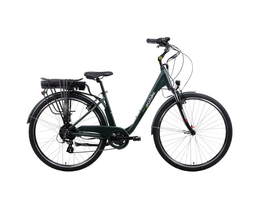 Rower miejski elektryczny Ecobike Traffic Dark Green 2022 13Ah - dla wymagających koneserów jazdy miejskiej